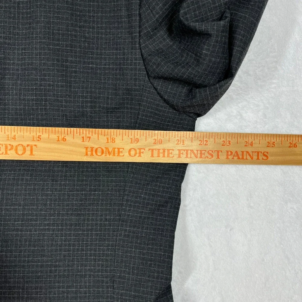 Banana Republic Blazer Mens 42R Grey Micro Check Stretch 2-Button Suit‎ Jacket